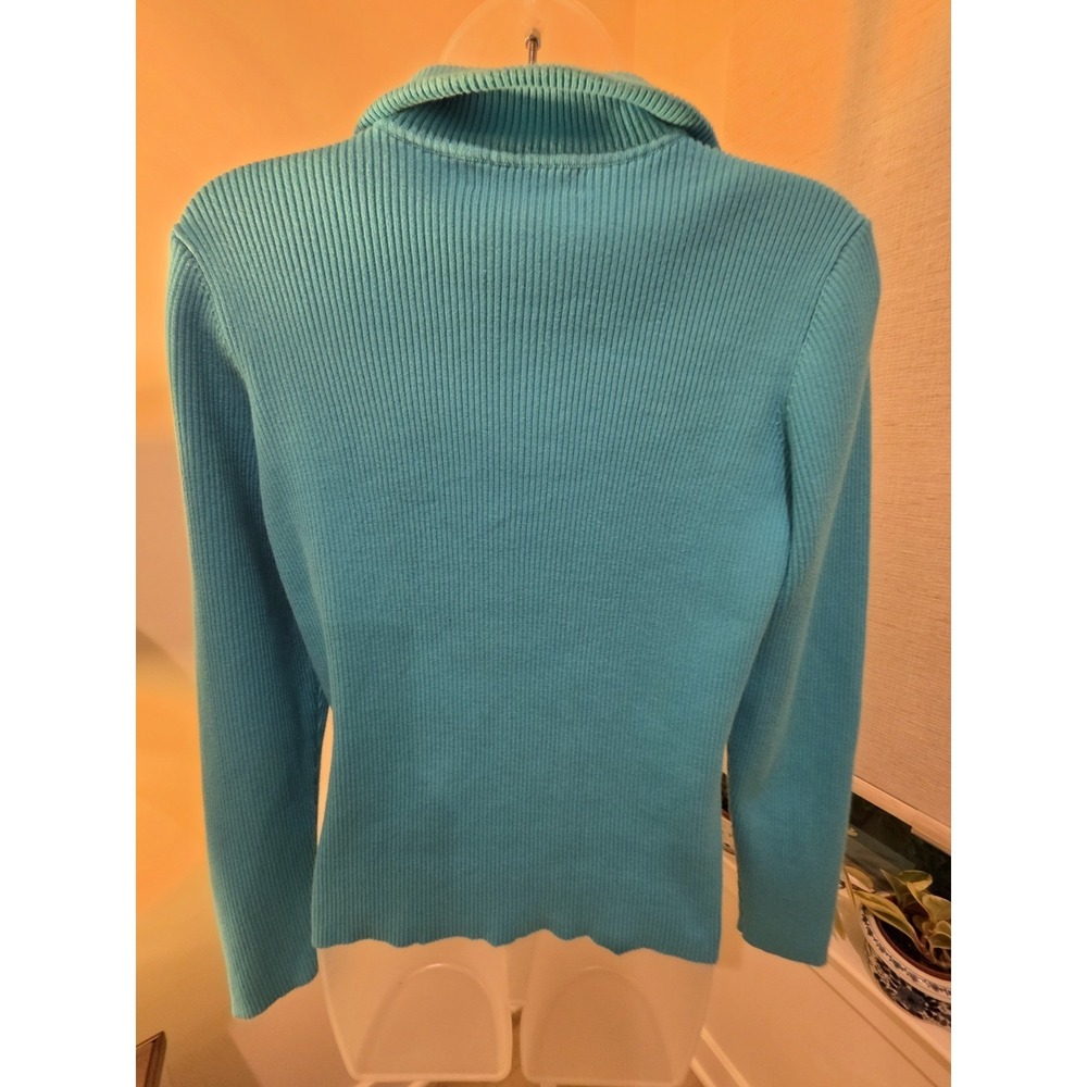 Polo Ralph Lauren CLASSIC SOLID 1/4 Zip Pullover Turquoise Size L - Picture 8 of 16